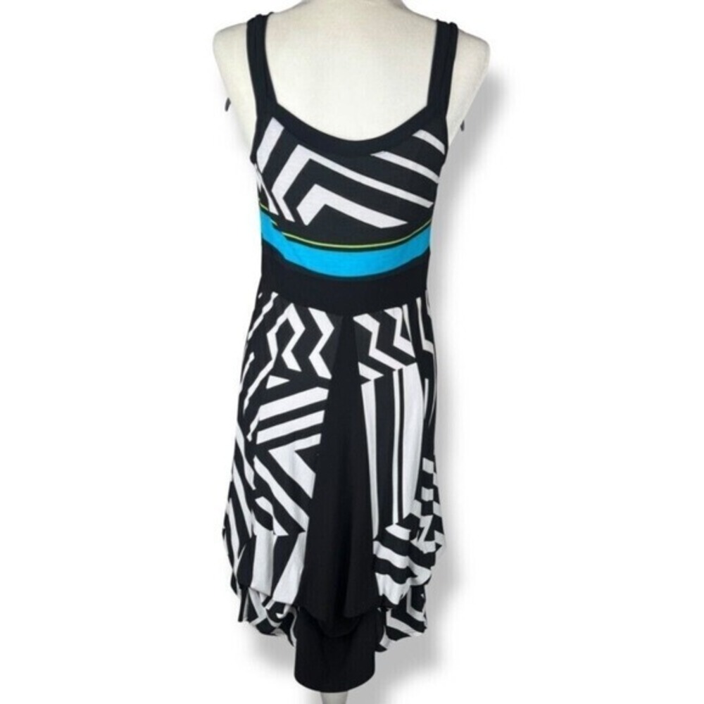 Joseph‎ Ribkoff Women's Size 8 Sleeveless Geometric Bubble Hem Dress Retro Artsy - Picture 2 of 10